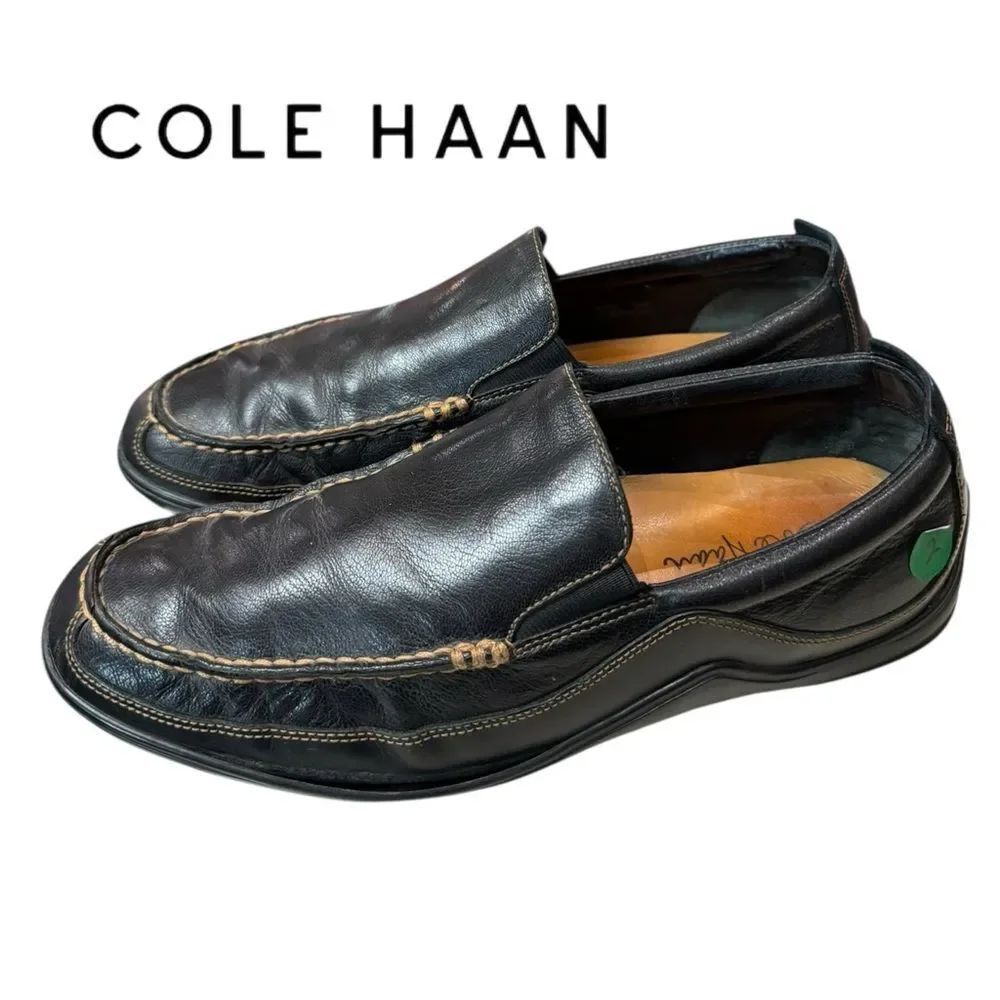 Cole Haan Men's C03557 Tucker Dark Brown Venetian Leather Slip-on Loafers 10